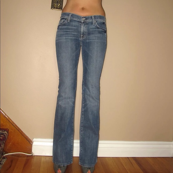 🆕 7 For All Mankind Bootcut Light wash Distressed Y2K Vintage Low Rise - Picture 3 of 8